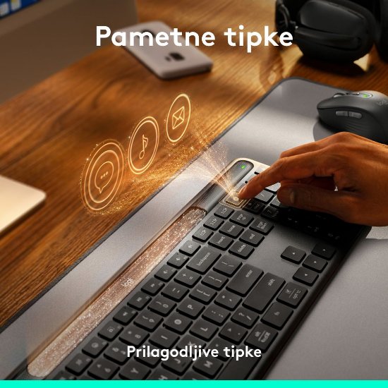Tipkovnica LOGITECH Signature Slim Solar+, brezžična, bluetooth, črna