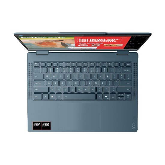 Prenosnik LENOVO Yoga 7 2-u-1 83JR0020SC / Ryzen AI 7 350, 32 GB, 1 TB SSD, AMD Radeon grafika, 14” 2,8K 120 Hz OLED zaslon na dotik, Windows 11, modri.