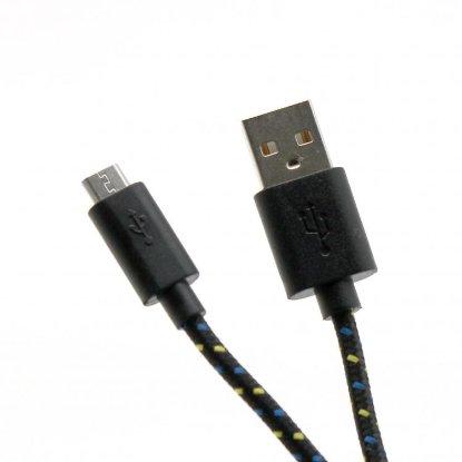 Kabel SBOX USB 2.0 (M) na micro USB (M), 1m, črni, pleteni