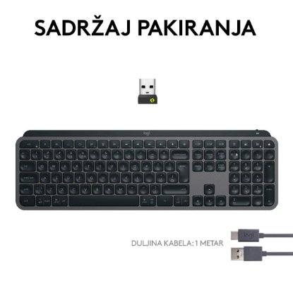 Tipkovnica LOGITECH MX Keys S, brezžična, Bluetooth, črna