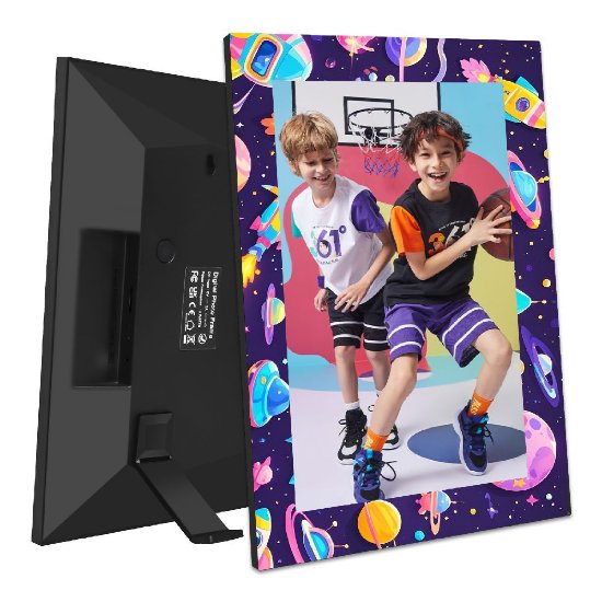 Digitalni okvir za fotografije YIO18A -10.1BL, 10.1" zaslon, WiFi, moder z motivom vesolja