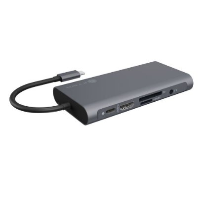Priklopna postaja ICY BOX IB-DK4040-CPD, USB-C na USB-C PD 100 W, HDMI, VGA, LAN, 3x USB-A, SD/microSD, avdio, črna