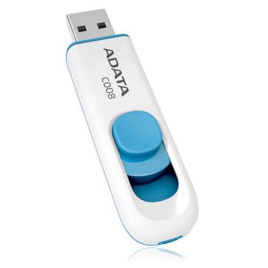 USB FLASH DRIVE 16 GB, ADATA C008, AC008-16G-RWE, bela