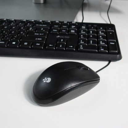 Tipkovnica + miška OCTIO KM100U, črni, USB