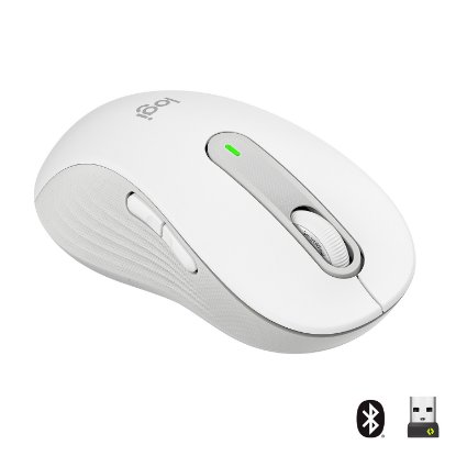 Miška LOGITECH M650 L, za levičarje, brezžična, optična, 4000dpi, USB, BT, bela