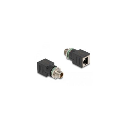 Adapter DELOCK, M12 8-pin X-coded (M) na RJ45 (Ž), raven