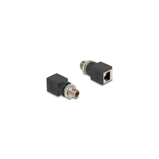 Adapter DELOCK, M12 8-pin X-coded (M) na RJ45 (Ž), raven
