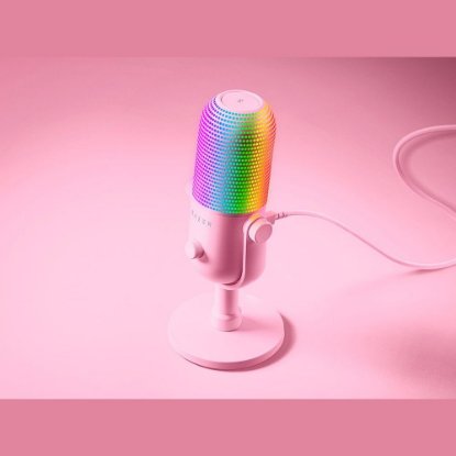 Mikrofon RAZER Seiren V3 Chroma, RGB, namizni, roza
