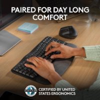 Komplet tipkovnica + miška LOGITECH Wave Keys + Lift, ergonomski, brezžični, črn