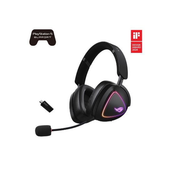 Brezžične slušalke ASUS ROG Delta II, Bluetooth, črne