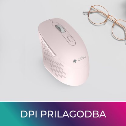 OCTIO Style M270WBT – optična brezžična miška, Bluetooth, 1600?DPI, roza