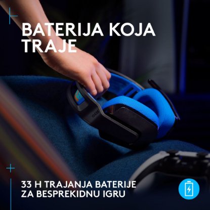 slušalke LOGITECH Gaming G535 Lightspeed, brezžične, črno-modre
