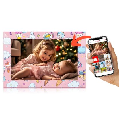 Digitalni okvir za fotografije YIO18A -10.1P, 10.1" zaslon, WiFi, roza z poletnim motivom