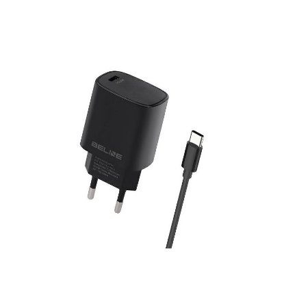 Polnilec  BELINE BLNCB20C, 20W, PD3.0, USB-C, USB-C kabel, črni