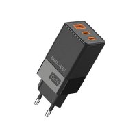 Polnilec BELINE BLN3CB65 GaN, 65W, PD3.0/QC3.0, 2xUSB-C + USB-A,črni