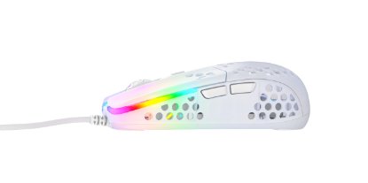 Miška XTRFY MZ1 - ZY'S Rail RGB, optična, 16000dpi, bela, USB