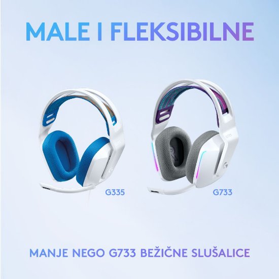 slušalke LOGITECH Gaming G335, bijelo-modre