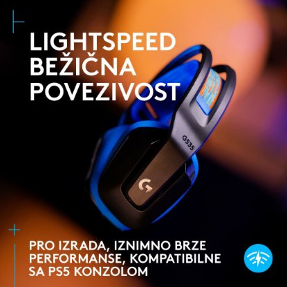 slušalke LOGITECH Gaming G535 Lightspeed, brezžične, črno-modre