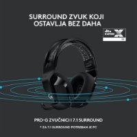 slušalke LOGITECH Gaming G733 Lightspeed, RGB, brezžične, črne