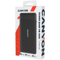 Mobilni USB polnilec CANYON PB-1009, 10000 mAh, PD, QC3.0, črni