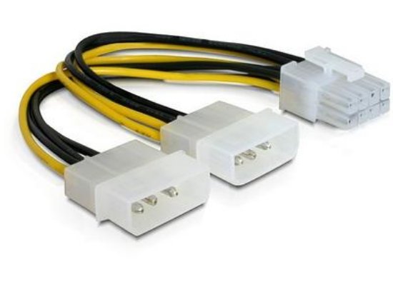 Adapter DELOCK, 2x 4-pin Molex (Ž) na 8-pin (M) za grafičku karticu, naponski, interni