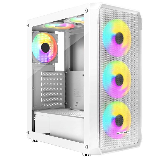 Ohišje BIT FORCE SWAN ARGB-4, MIDI, ATX, RGB, belo, window, bez napajalnika