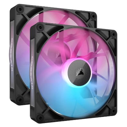 Ventilator CORSAIR iCUE LINK RX140 RGB, PWM, 140mm, 1700 okr/min, Dual Pack, črni
