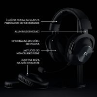 slušalke LOGITECH Gaming G PRO X, 7.1, brezžične, črne