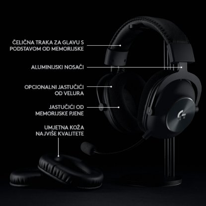 slušalke LOGITECH Gaming G PRO X, 7.1, brezžične, črne