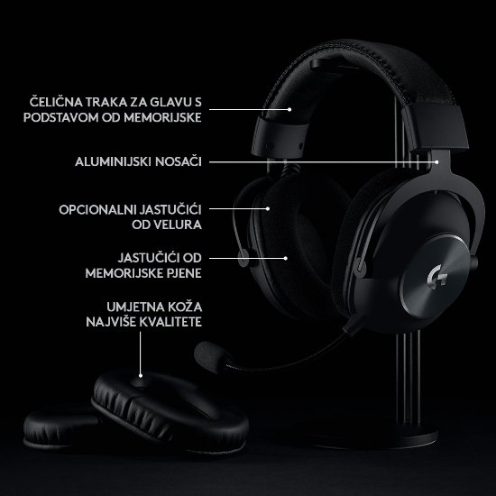 slušalke LOGITECH Gaming G PRO X, 7.1, brezžične, črne
