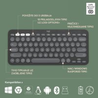 Tipkovnica + Miška LOGITECH Pebble 2 Combo, brezžična, črna