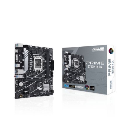 Matična plošča ASUS Prime B760M-K D4, Intel B760, DDR4, mATX, s. 1700 - 12/13/14 Gen procesorjev