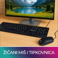 Tipkovnica + miška OCTIO KM101U, črni, USB