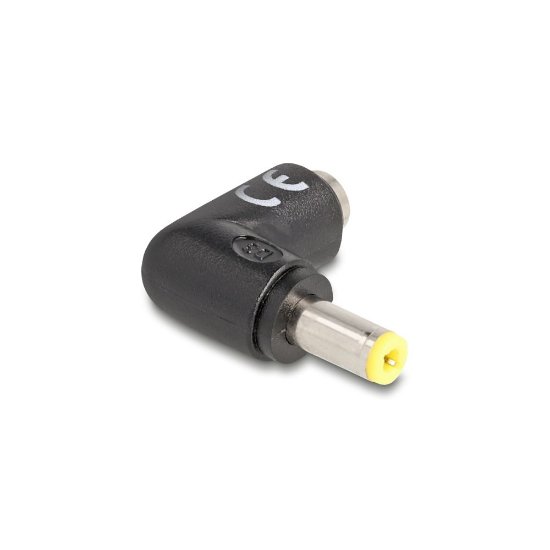 Adapter DELOCK 5,5 x 2,5mm(M) na 5,5 x 2,5mm (Ž), kotni, za polnjenje laptopa