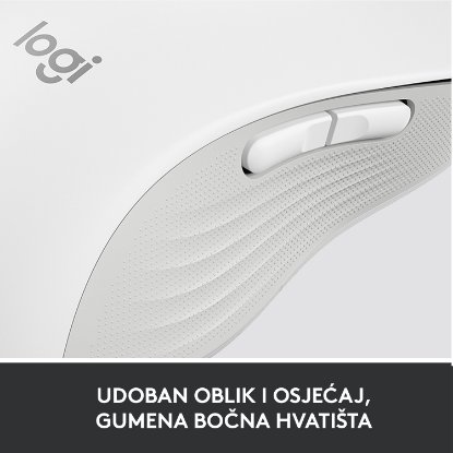 Miška LOGITECH M650 L, za levičarje, brezžična, optična, 4000dpi, USB, BT, bela