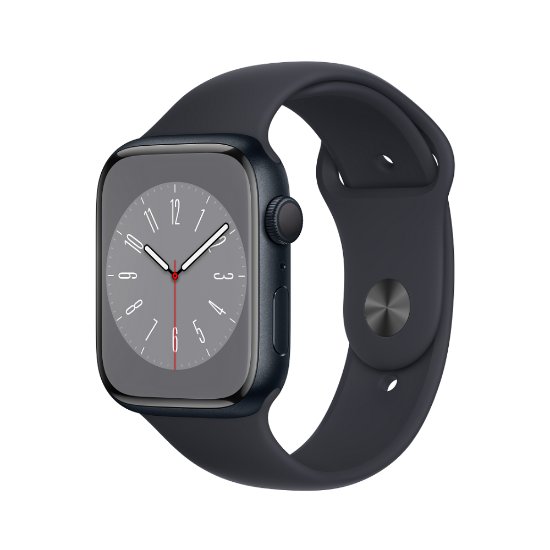 Pametna ura Apple Watch S8 GPS, 45mm Midnight Aluminium Case with Midnight Sport Band - Regular