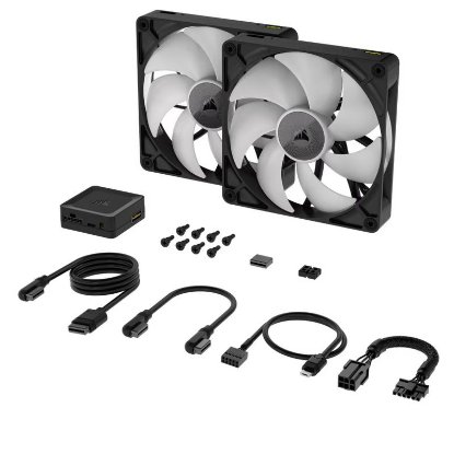 Ventilator CORSAIR iCUE LINK RX140 RGB, PWM, 140mm, 1700 okr/min, Dual Pack, črni