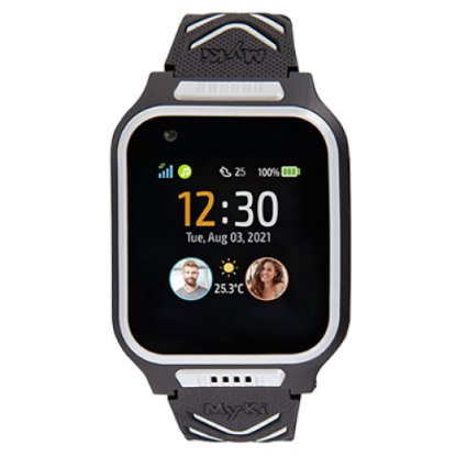 Otroška pametna ura MYKI 4 – 4G video klici, sledenje lokaciji, vodoodporna, črno-siva