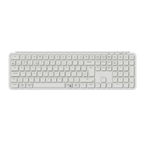 Tipkovnica KEYCHRON B6 Pro Ultra-Slim, membranska, UK Layout, brezžična, bela