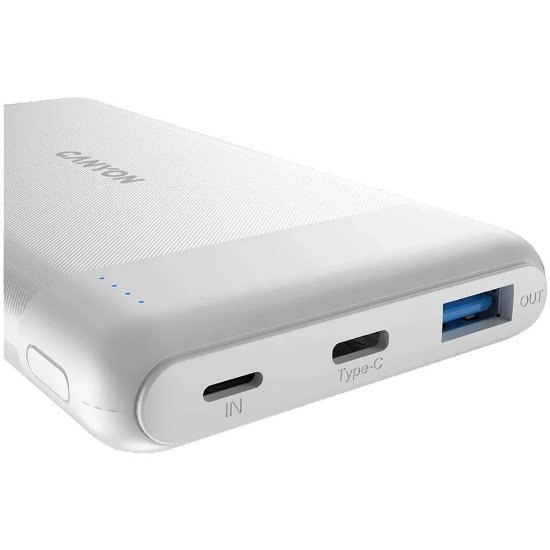 Mobilni USB polnilec  CANYON PB-1009, 10000 mAh, PD, QC3.0, beli