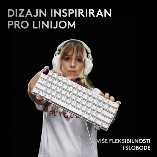 Tipkovnica LOGITECH Pro X 60 LIGHTSPEED, mehanička, brezžična RGB bela