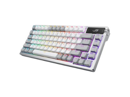 Tipkovnica ASUS ROG Azoth, RGB, mehanska, ROG NX Red stikala, brezžična, US razporeditev, bela, USB