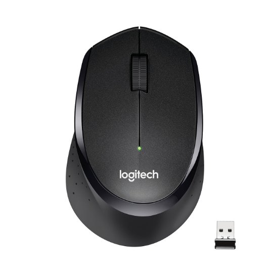 Miška LOGITECH M330 Silent Plus, optična, 1000dpi, brezžična, črna, USB