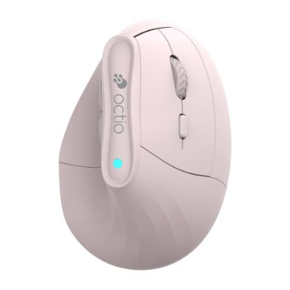 MiškaOCTIO Ergo V100WBT, optična, brezžična, BT, 4000 dpi, roza