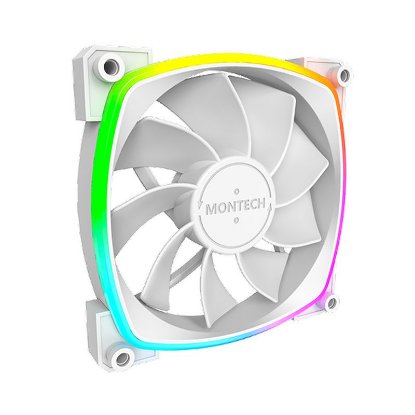 Ventilator MONTECH RX120 PWM, 120mm, 1600 okr/min, RGB, beli