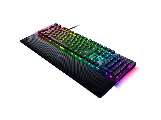 Tipkovnica RAZER BlackWidow V4, mehanička, Green switch, RGB, SLO/HR/US Layout, črna, USB