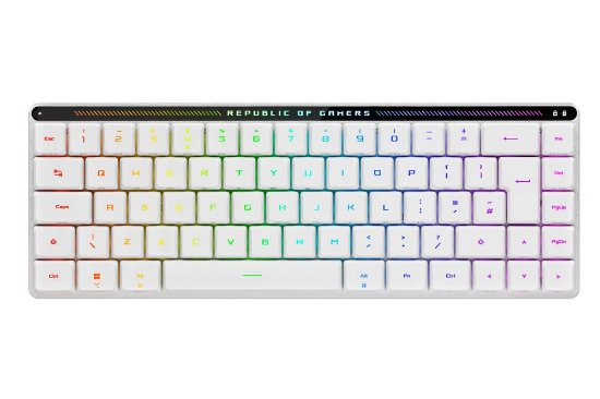 Tipkovnica ASUS ROG Falchion RX Low Profile, RGB, mehanička, brezžična, US Layout, bela, USB