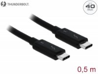 Kabel DELOCK, Thunderbolt 3, USB-C (M) na USB-C (M), 0.5m, črni