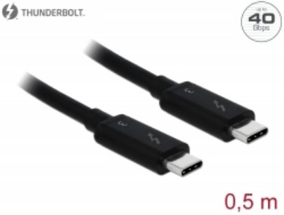 Kabel DELOCK, Thunderbolt 3, USB-C (M) na USB-C (M), 0.5m, črni