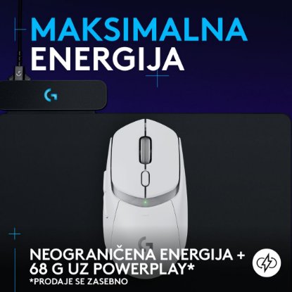 Miška LOGITECH G309 Lightspeed, optična, brezžična, 25600dpi, bela